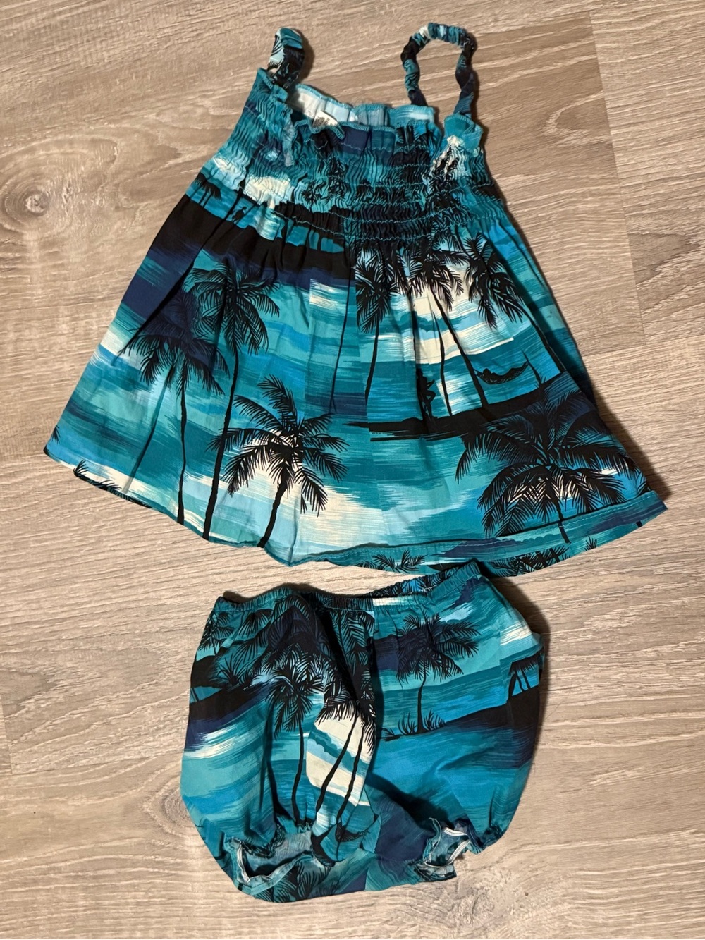 RJC Hawaii Exclusive Tropical Hawaiian Palm Tree Dress Panty Set 2T